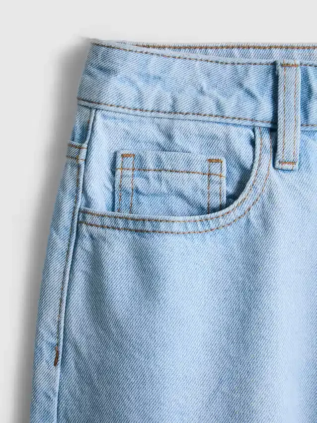 Pantaloni Scurți din denim de bumbac Pantaloni Scurți din denim de bumbac