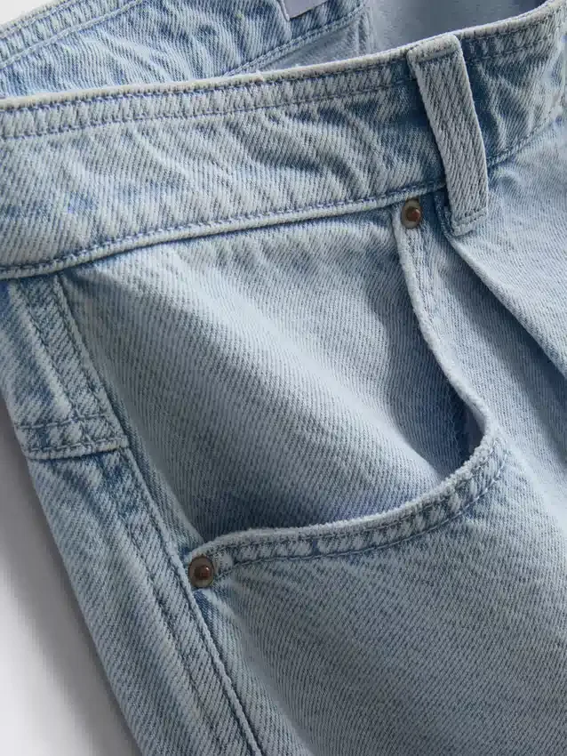 Pantaloni Scurți din denim de bumbac Pantaloni Scurți din denim de bumbac