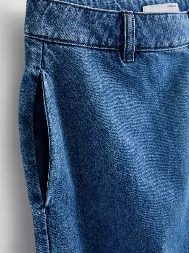 Pantaloni Scurți din denim de bumbac Pantaloni Scurți din denim de bumbac