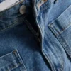 Pantaloni scurți din denim de bumbac cu buzunare în față Pantaloni scurți din denim de bumbac cu buzunare în față