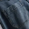 Pantaloni scurți din denim de bumbac cu buzunare în față Pantaloni scurți din denim de bumbac cu buzunare în față