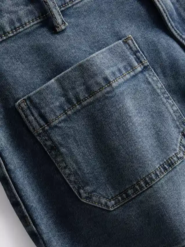Pantaloni scurți din denim de bumbac cu buzunare în față Pantaloni scurți din denim de bumbac cu buzunare în față