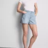 Pantaloni scurți din denim de bumbac, cu croi în A Pantaloni scurți din denim de bumbac, cu croi în A