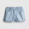 Pantaloni scurți din denim de bumbac, cu croi în A Pantaloni scurți din denim de bumbac, cu croi în A
