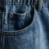Pantaloni scurți din denim de bumbac, cu croi în A Pantaloni scurți din denim de bumbac, cu croi în A