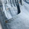 Pantaloni scurți din denim de bumbac, cu croi în A Pantaloni scurți din denim de bumbac, cu croi în A