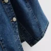 Pantaloni Scurți din denim de bumbac cu mâneci scurte strânse la talie Pantaloni Scurți din denim de bumbac cu mâneci scurte strânse la talie