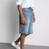 Pantaloni scurți din denim largi, cu talie medie
