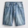 Pantaloni scurți din denim largi, cu talie medie