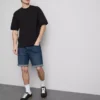 Pantaloni scurți din denim slim cu talie medie