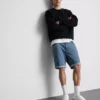 Pantaloni scurți din denim slim cu talie medie