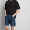 Pantaloni scurți din denim slim cu talie medie