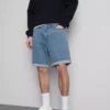 Pantaloni scurți din denim slim cu talie medie