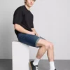 Pantaloni scurți din denim slim cu talie medie