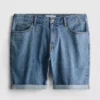 Pantaloni scurți din denim slim cu talie medie