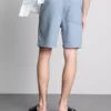 Pantaloni scurți din denim texturat cu șnur Pantaloni scurți din denim texturat cu șnur