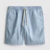 Pantaloni scurți din denim texturat cu șnur Pantaloni scurți din denim texturat cu șnur
