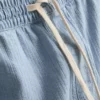 Pantaloni scurți din denim texturat cu șnur Pantaloni scurți din denim texturat cu șnur