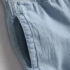 Pantaloni scurți din denim texturat cu șnur Pantaloni scurți din denim texturat cu șnur