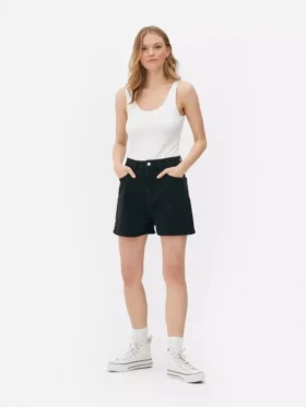 Pantaloni scurți din denim tip „mom”