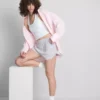 Pantaloni scurți din jersey cu detalii cu nasturi, cu conținut ridicat de bumbac Pantaloni scurți din jersey cu detalii cu nasturi, cu conținut ridicat de bumbac