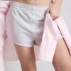 Pantaloni scurți din jersey cu detalii cu nasturi, cu conținut ridicat de bumbac Pantaloni scurți din jersey cu detalii cu nasturi, cu conținut ridicat de bumbac
