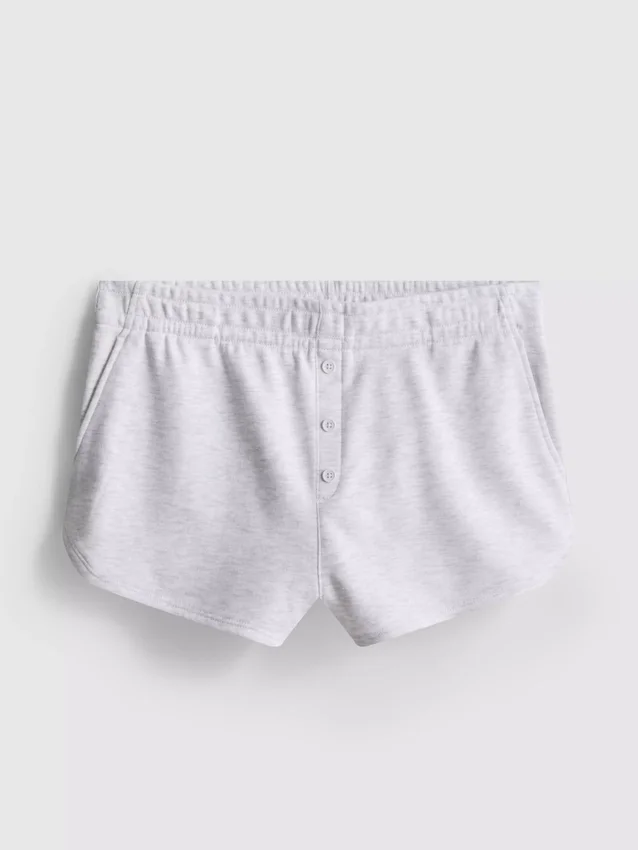 Pantaloni scurți din jersey cu detalii cu nasturi, cu conținut ridicat de bumbac Pantaloni scurți din jersey cu detalii cu nasturi, cu conținut ridicat de bumbac