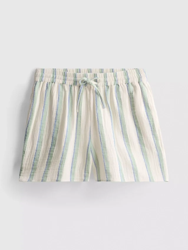 Pantaloni Scurți din muselină de bumbac Pantaloni Scurți din muselină de bumbac