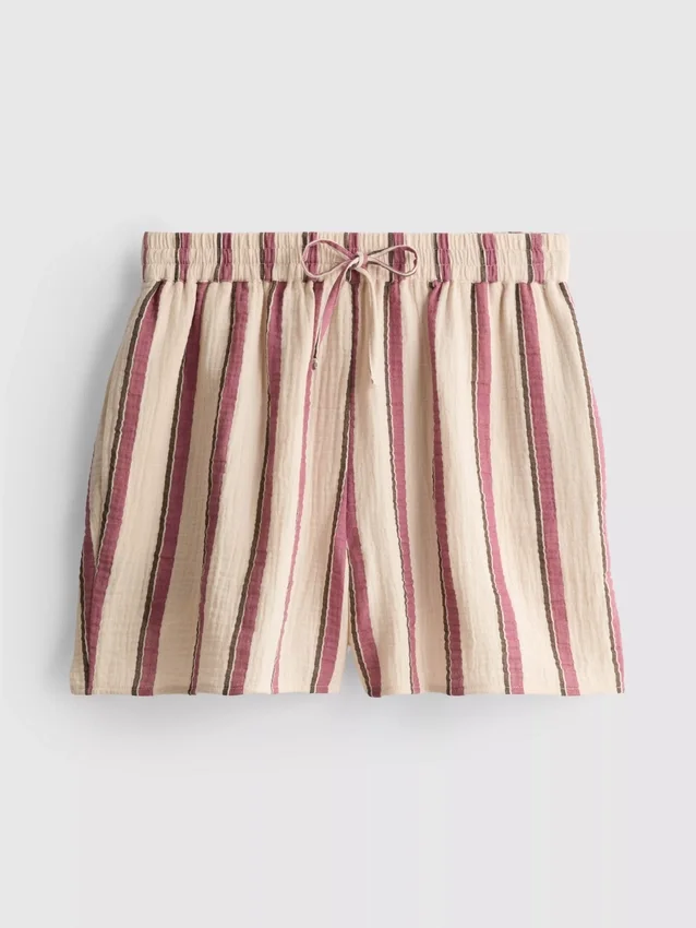 Pantaloni Scurți din muselină de bumbac Pantaloni Scurți din muselină de bumbac