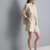 Pantaloni scurți din poplin de bumbac cu dungi Pantaloni scurți din poplin de bumbac cu dungi