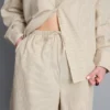 Pantaloni scurți din poplin de bumbac cu dungi Pantaloni scurți din poplin de bumbac cu dungi