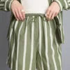 Pantaloni scurți din poplin de bumbac cu dungi Pantaloni scurți din poplin de bumbac cu dungi