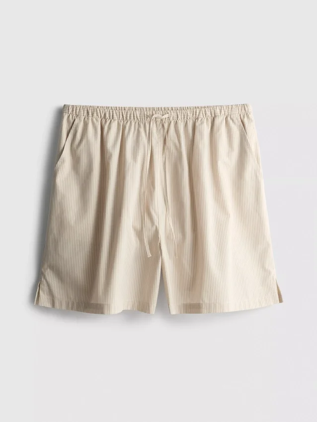 Pantaloni scurți din poplin de bumbac cu dungi Pantaloni scurți din poplin de bumbac cu dungi