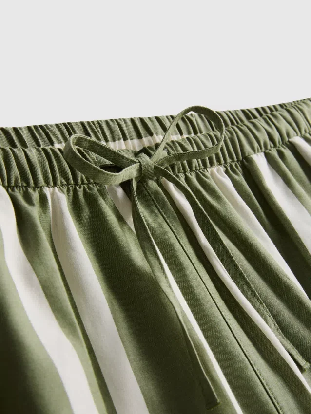 Pantaloni scurți din poplin de bumbac cu dungi Pantaloni scurți din poplin de bumbac cu dungi