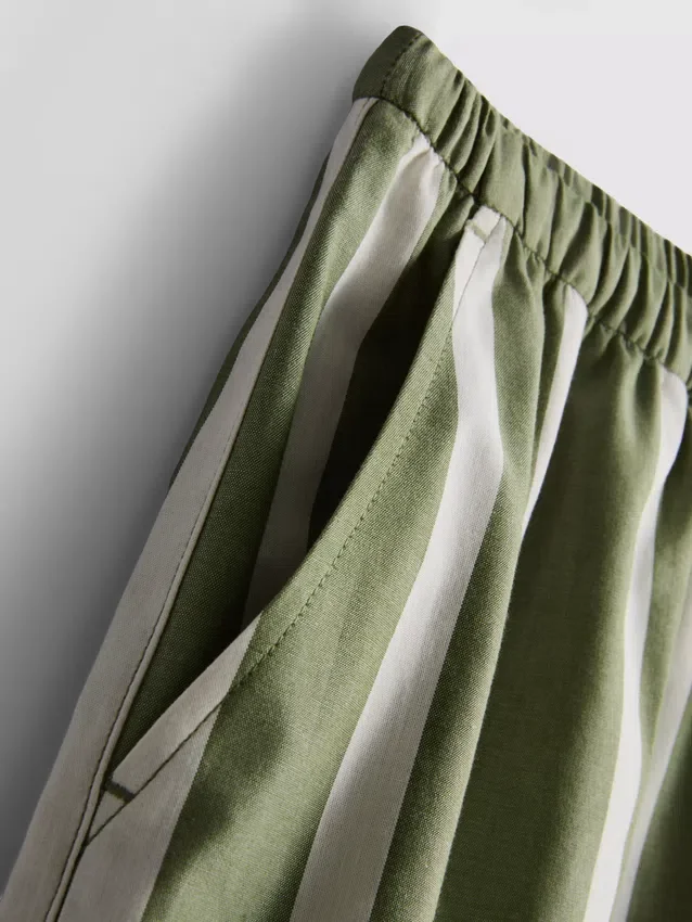 Pantaloni scurți din poplin de bumbac cu dungi Pantaloni scurți din poplin de bumbac cu dungi