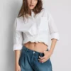 Pantaloni scurți evazați din denim cu pliuri, cu conținut ridicat de bumbac Pantaloni scurți evazați din denim cu pliuri, cu conținut ridicat de bumbac