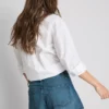 Pantaloni scurți evazați din denim cu pliuri, cu conținut ridicat de bumbac Pantaloni scurți evazați din denim cu pliuri, cu conținut ridicat de bumbac
