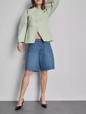 Pantaloni Scurți lungi din denim de bumbac