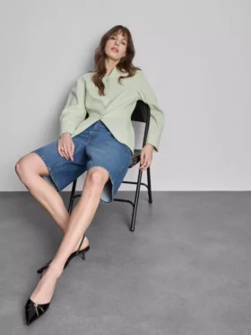 Pantaloni Scurți lungi din denim de bumbac