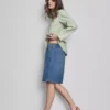 Pantaloni Scurți lungi din denim de bumbac