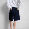 Pantaloni Scurți lungi din denim de bumbac