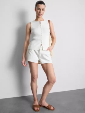 Pantaloni Scurți mini din denim de bumbac