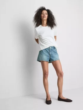 Pantaloni Scurți mini din denim de bumbac