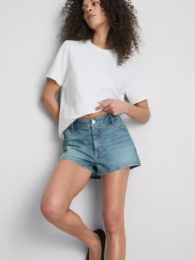 Pantaloni Scurți mini din denim de bumbac