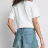 Pantaloni Scurți mini din denim de bumbac Pantaloni Scurți mini din denim de bumbac