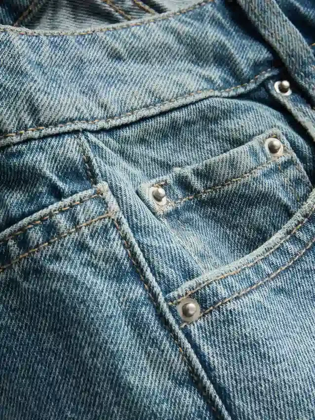 Pantaloni Scurți mini din denim de bumbac Pantaloni Scurți mini din denim de bumbac
