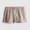 Pantaloni scurți oxford cu dungi și talie înaltă Pantaloni scurți oxford cu dungi și talie înaltă