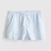 Pantaloni scurți oxford cu dungi și talie înaltă Pantaloni scurți oxford cu dungi și talie înaltă
