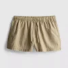 Pantaloni scurți oxford cu dungi și talie înaltă Pantaloni scurți oxford cu dungi și talie înaltă