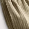 Pantaloni scurți oxford cu dungi și talie înaltă Pantaloni scurți oxford cu dungi și talie înaltă